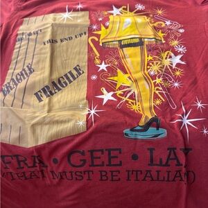 🎊 4/$20 Red Graphic Tee with Leg Lamp Design